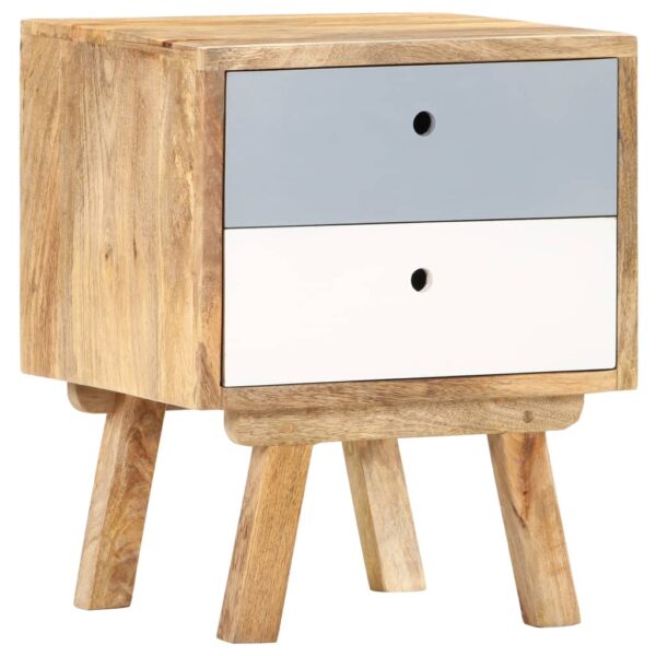 vidaXL Bedside Cabinet 15.7"x13.8"x19.7" Solid Mango Wood - Image 7