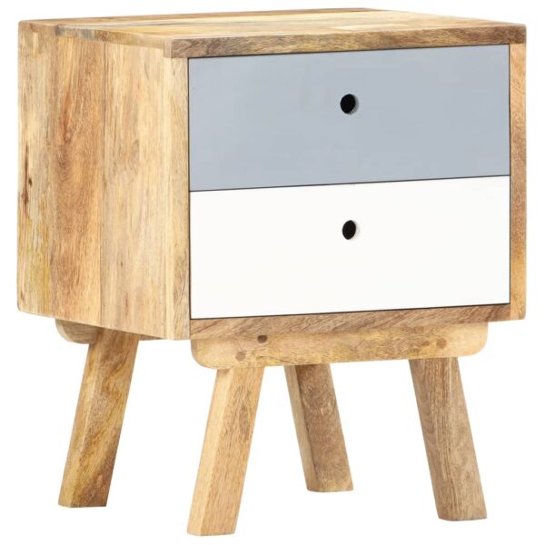 vidaXL Bedside Cabinet 15.7"x13.8"x19.7" Solid Mango Wood - Image 9