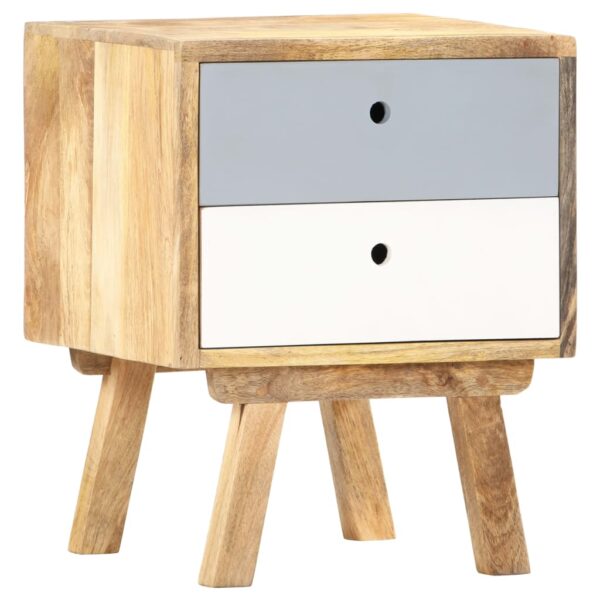 vidaXL Bedside Cabinet 15.7"x13.8"x19.7" Solid Mango Wood - Image 10