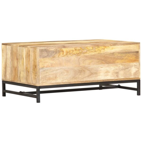 vidaXL Coffee Table 35.4"x21.7"x15.7" Solid Mango Wood - Image 3