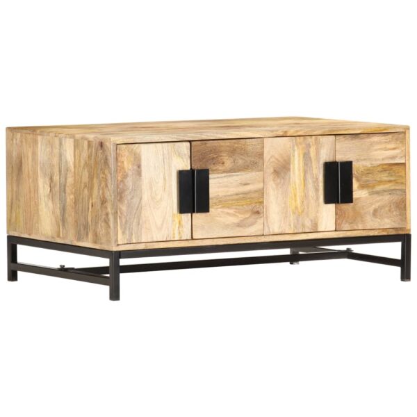 vidaXL Coffee Table 35.4"x21.7"x15.7" Solid Mango Wood - Image 10