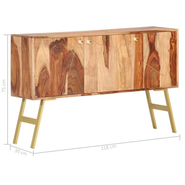 vidaXL Sideboard 46.5"x11.8"x29.5" Solid Sheesham Wood - Image 6