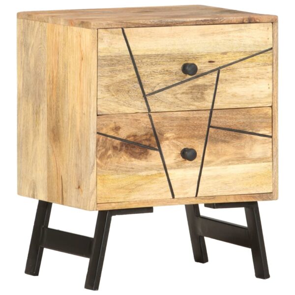 vidaXL Bedside Cabinet 15.7"x11.8"x19.7" Solid Mango Wood - Image 7