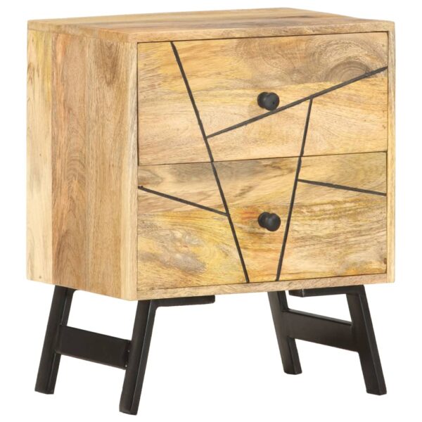 vidaXL Bedside Cabinet 15.7"x11.8"x19.7" Solid Mango Wood - Image 9