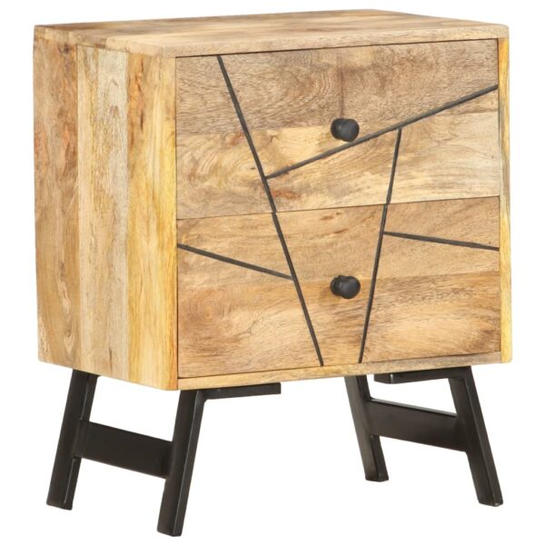 vidaXL Bedside Cabinet 15.7"x11.8"x19.7" Solid Mango Wood - Image 10