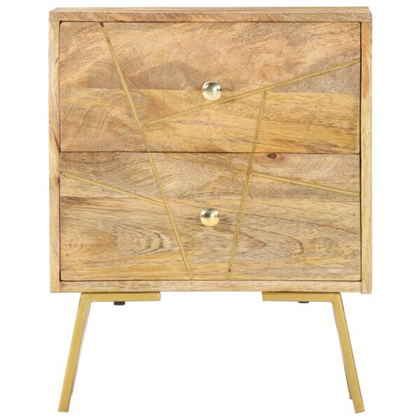 vidaXL Bedside Cabinet 15.7"x11.8"x19.7" Solid Mango Wood - Image 2