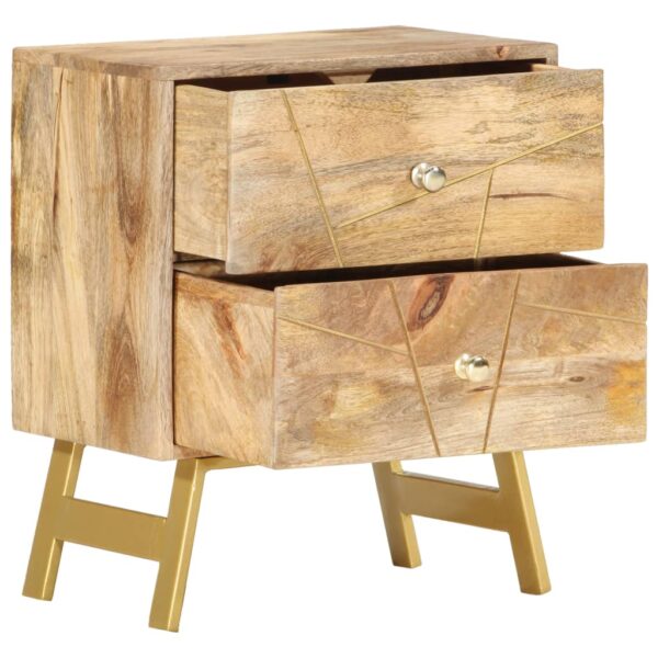 vidaXL Bedside Cabinet 15.7"x11.8"x19.7" Solid Mango Wood - Image 3