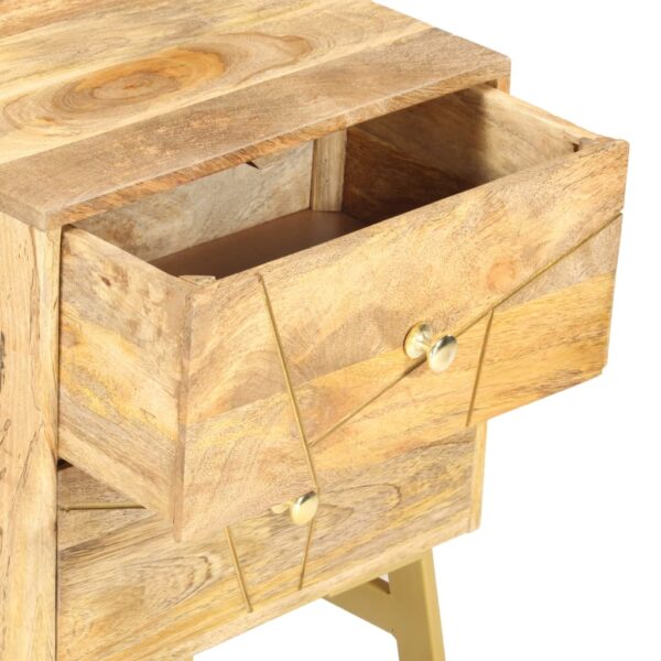 vidaXL Bedside Cabinet 15.7"x11.8"x19.7" Solid Mango Wood - Image 5