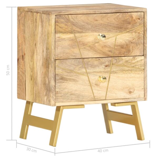 vidaXL Bedside Cabinet 15.7"x11.8"x19.7" Solid Mango Wood - Image 6