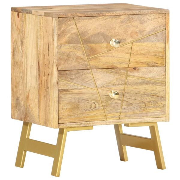 vidaXL Bedside Cabinet 15.7"x11.8"x19.7" Solid Mango Wood - Image 7