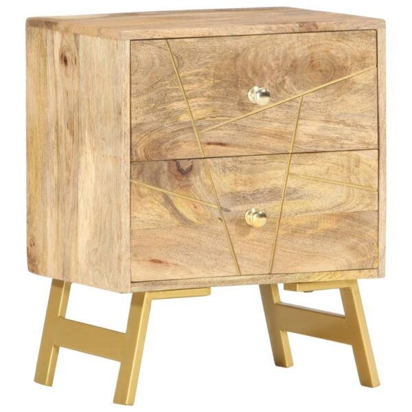 vidaXL Bedside Cabinet 15.7"x11.8"x19.7" Solid Mango Wood - Image 8