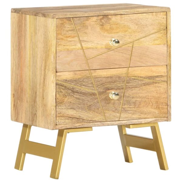 vidaXL Bedside Cabinet 15.7"x11.8"x19.7" Solid Mango Wood - Image 9