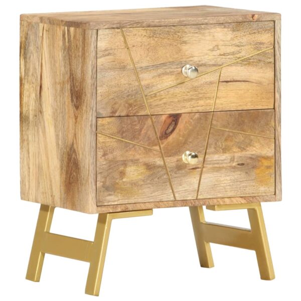 vidaXL Bedside Cabinet 15.7"x11.8"x19.7" Solid Mango Wood - Image 10