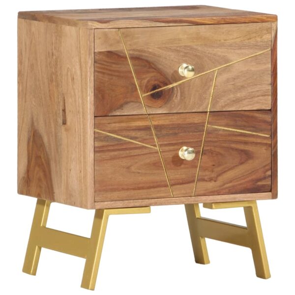 vidaXL Bedside Cabinet 15.7"x11.8"x19.7" Solid Sheesham Wood