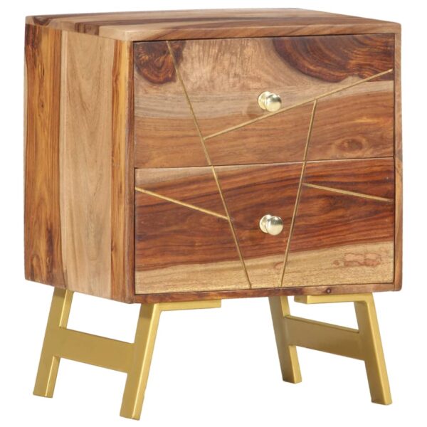 vidaXL Bedside Cabinet 15.7"x11.8"x19.7" Solid Sheesham Wood - Image 10