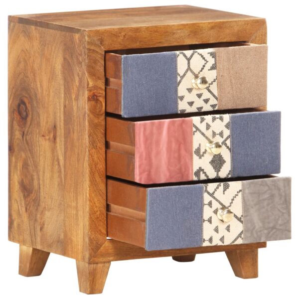 vidaXL Bedside Cabinet 15.7"x11.8"x19.7" Solid Mango Wood - Image 3