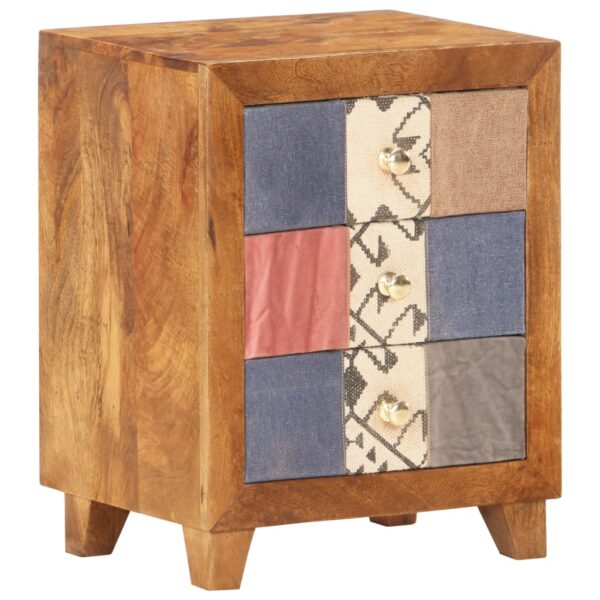 vidaXL Bedside Cabinet 15.7"x11.8"x19.7" Solid Mango Wood - Image 8