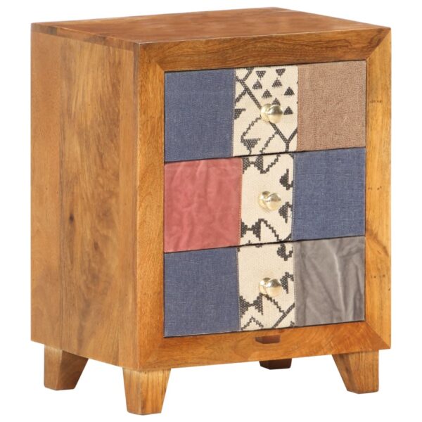 vidaXL Bedside Cabinet 15.7"x11.8"x19.7" Solid Mango Wood - Image 9