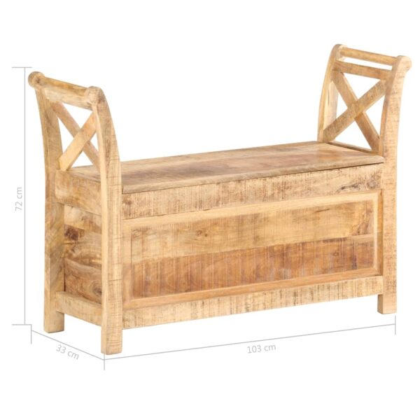 vidaXL Hall Bench 40.6"x13"x28.3" Solid Mango Wood - Image 7