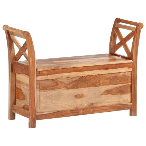 vidaXL Bench 40.6"x13"x28.3" Solid Sheesham Wood - Image 8