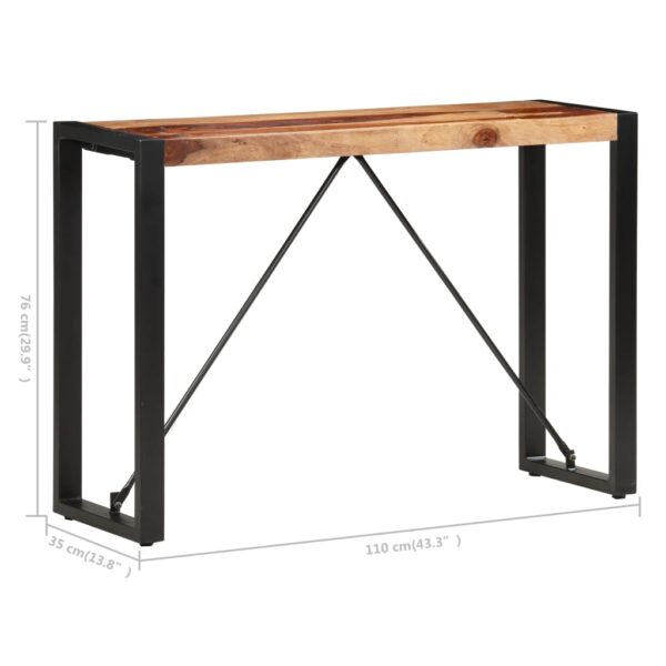 vidaXL Console Table 43.3"x13.8"x29.9" Solid Sheesham Wood - Image 5