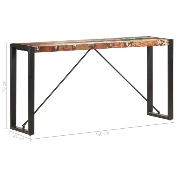 vidaXL Console Table 59.1"x13.8"x29.9" Solid Reclaimed Wood - Image 5