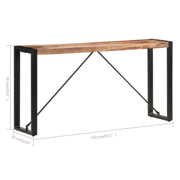 vidaXL Console Table 59.1"x13.8"x29.9" Solid Sheesham Wood - Image 5