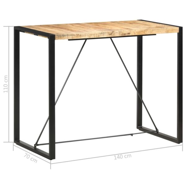 vidaXL Bar Table 55.1"x27.6"x43.3" Solid Mango Wood - Image 5