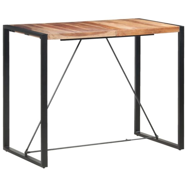 vidaXL Bar Table 55.1"x27.6"x43.3" Solid Sheesham Wood - Image 6