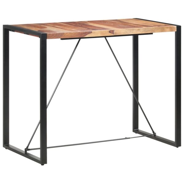 vidaXL Bar Table 55.1"x27.6"x43.3" Solid Sheesham Wood - Image 9