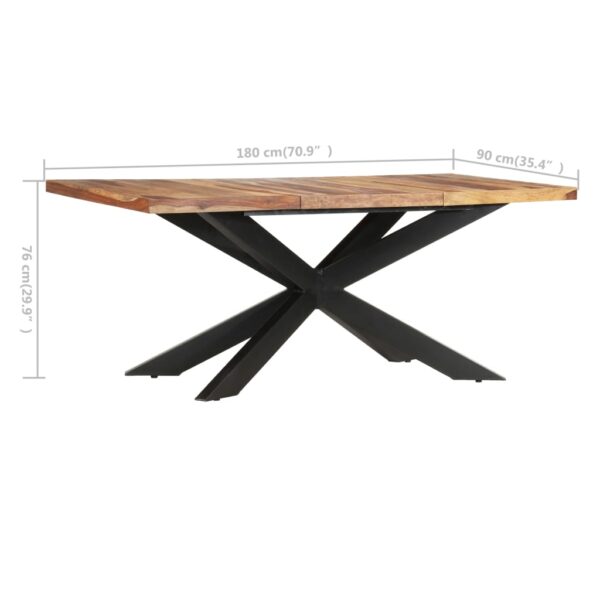 vidaXL Dining Table 70.9"x35.4"x29.9" Solid Sheesham Wood - Image 5