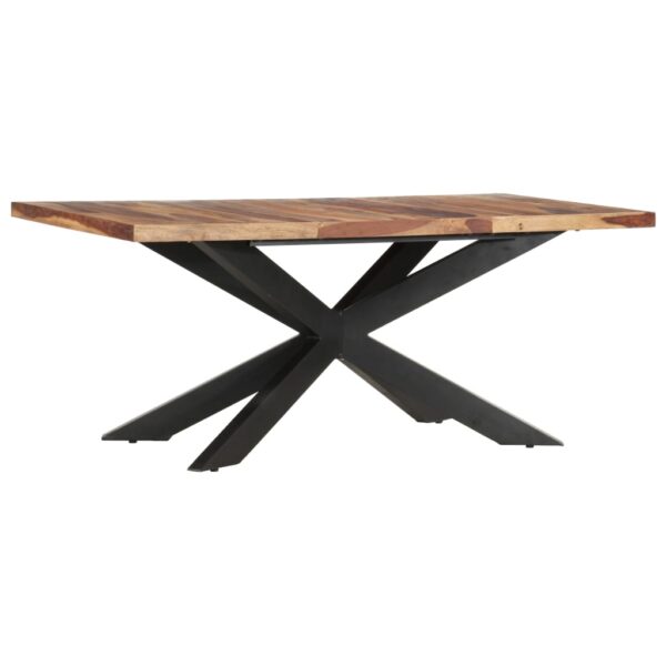 vidaXL Dining Table 70.9"x35.4"x29.9" Solid Sheesham Wood - Image 9