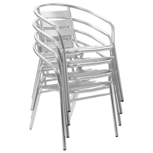 vidaXL Stackable Patio Chairs 4 pcs Aluminum - Image 6