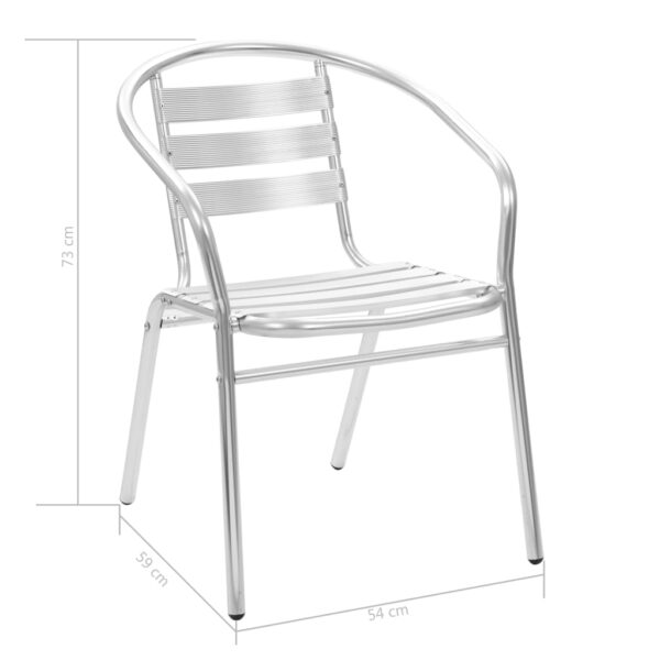 vidaXL Stackable Patio Chairs 4 pcs Aluminum - Image 10