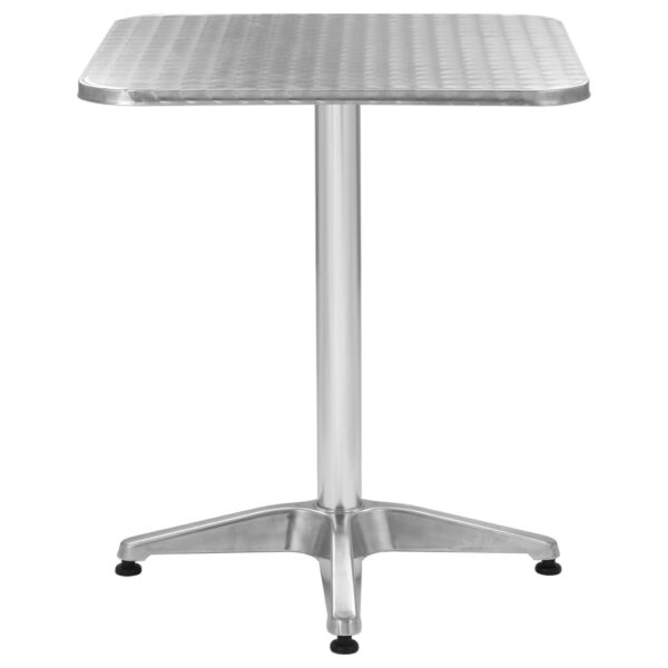 vidaXL Patio Table Silver 23.6"x23.6"x27.6" Aluminum - Image 2