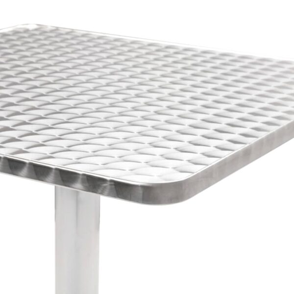 vidaXL Patio Table Silver 23.6"x23.6"x27.6" Aluminum - Image 4