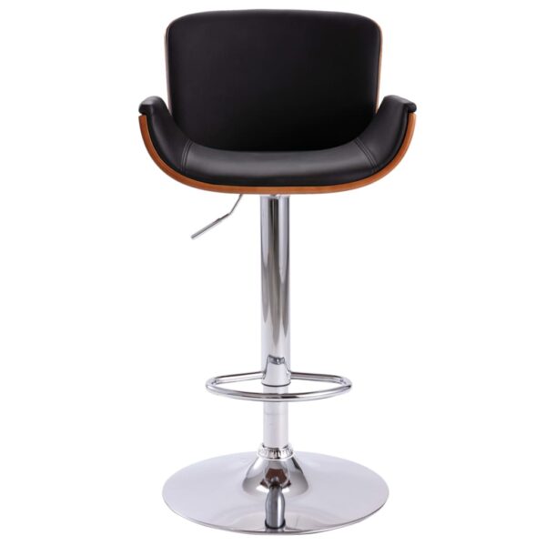 vidaXL Bar Stool Black Faux Leather - Image 2