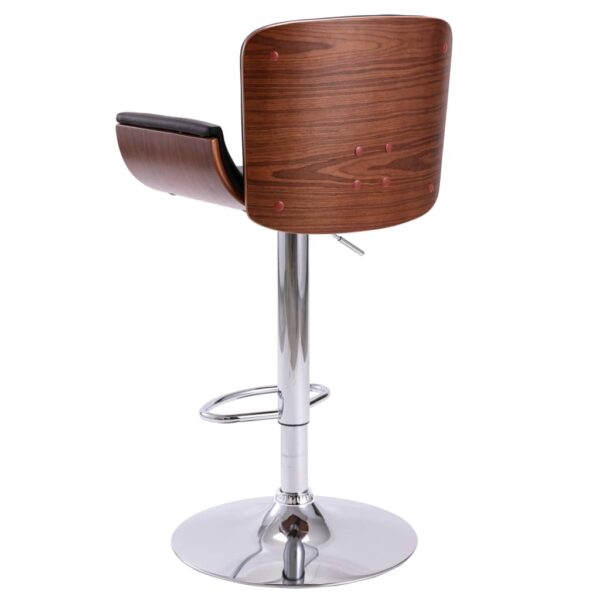 vidaXL Bar Stool Black Faux Leather - Image 3