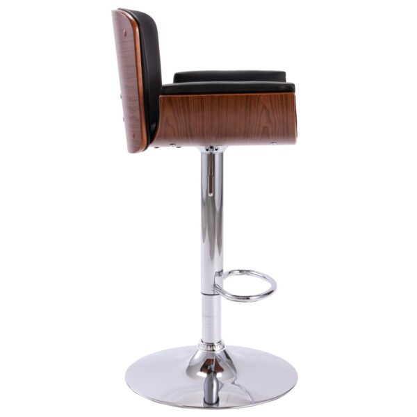 vidaXL Bar Stool Black Faux Leather - Image 4