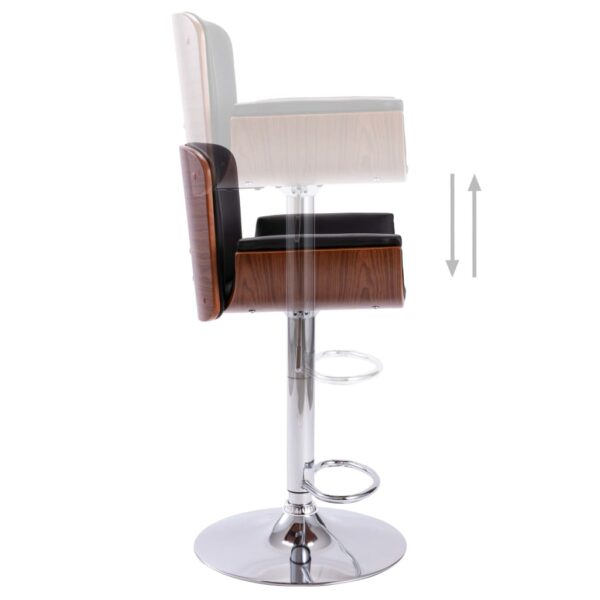 vidaXL Bar Stool Black Faux Leather - Image 5