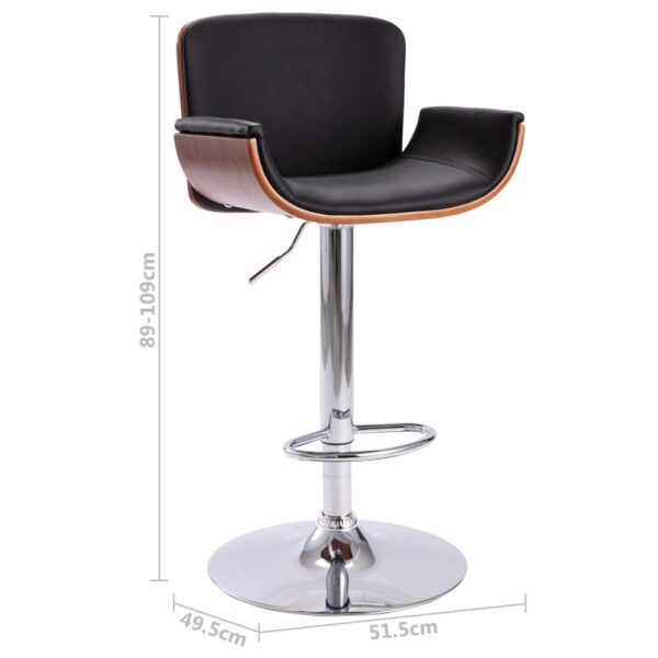 vidaXL Bar Stool Black Faux Leather - Image 8