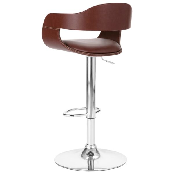 vidaXL Bar Stool Brown Faux Leather - Image 3