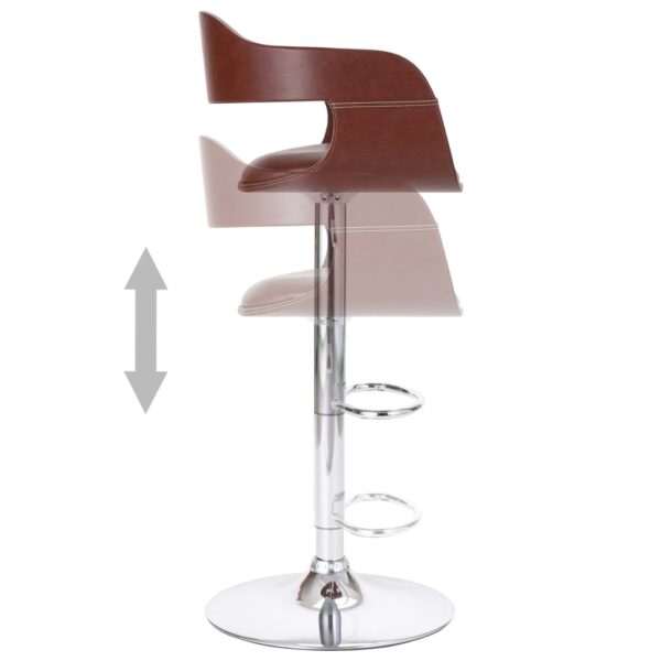 vidaXL Bar Stool Brown Faux Leather - Image 4