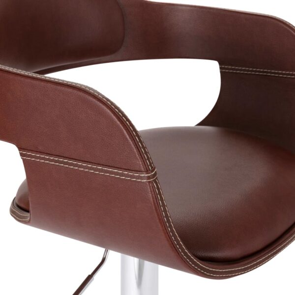 vidaXL Bar Stool Brown Faux Leather - Image 5