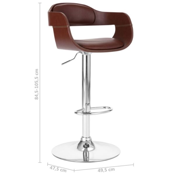 vidaXL Bar Stool Brown Faux Leather - Image 7