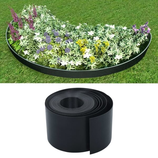 vidaXL Garden Edging Black 393.7" 5.9" PE