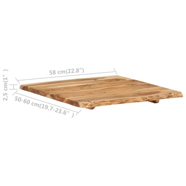 vidaXL Table Top Solid Acacia Wood 22.8"x(19.7"-23.6")x1" - Image 3