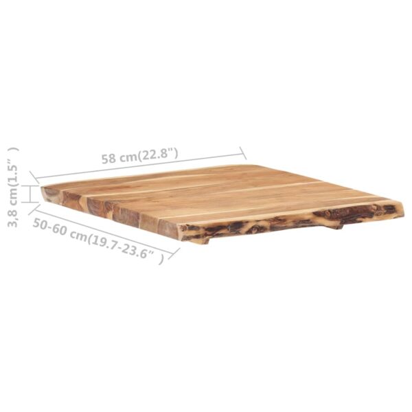 vidaXL Table Top Solid Acacia Wood 22.8"x(19.7"-23.6")x1.5" - Image 3