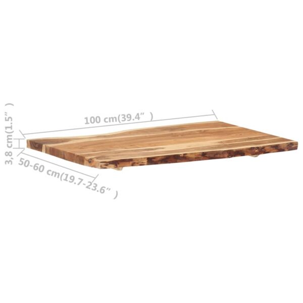 vidaXL Table Top Solid Acacia Wood 39.4"x(19.7"-23.6")x1.5" - Image 4