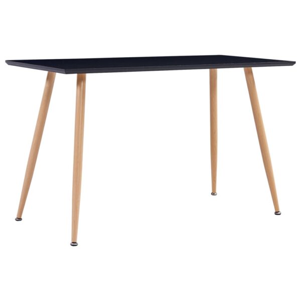 vidaXL Dining Table Black and Oak 47.2"x23.6"x29.1" MDF